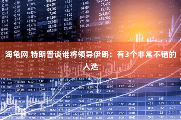 海龟网 特朗普谈谁将领导伊朗：有3个非常不错的人选