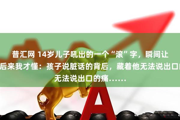 普汇网 14岁儿子吼出的一个“滚”字，瞬间让我破防！后来我才懂：孩子说脏话的背后，藏着他无法说出口的痛……